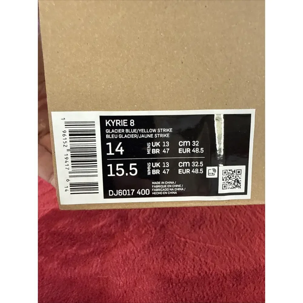 Size 14 - Nike Kyrie 8 Glacier Blue Yellow Strike DJ6017-400 Brand New Hoop Shoe